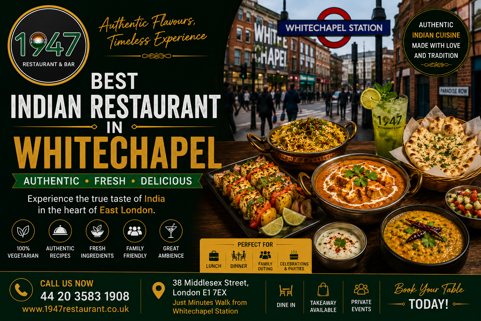 Best Indian Restaurant in Whitechapel, London